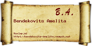 Bendekovits Amelita névjegykártya